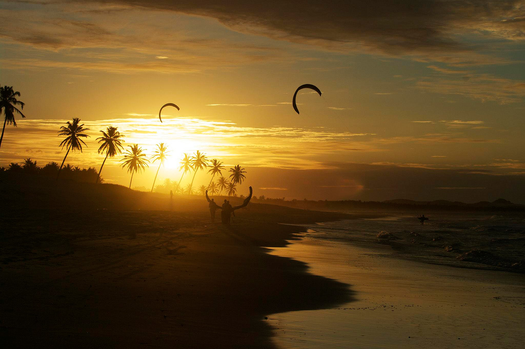 ברזיל Cumbuco חוף kitesurf