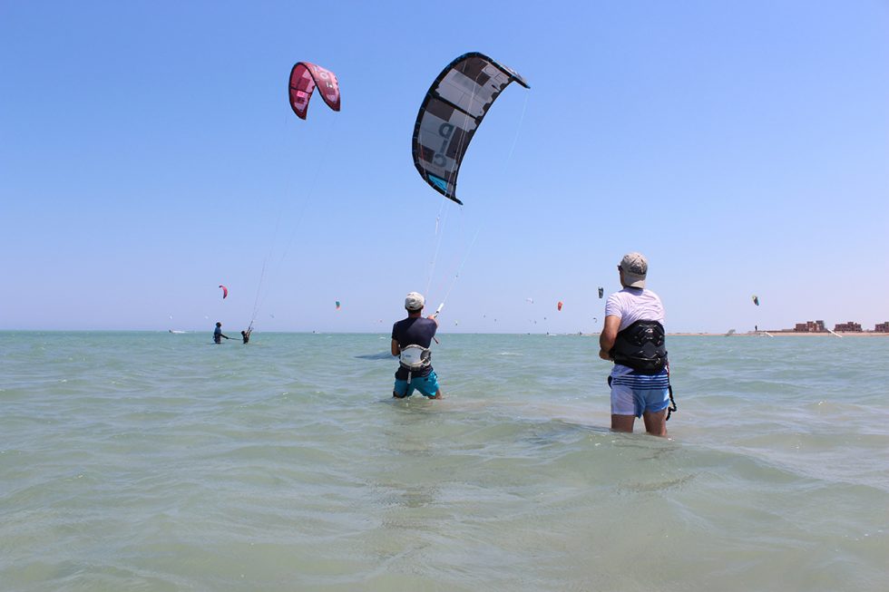 Beginners area with shallow waters. This spot is perfect for getting to grips with basic kite control and body dragging skills.