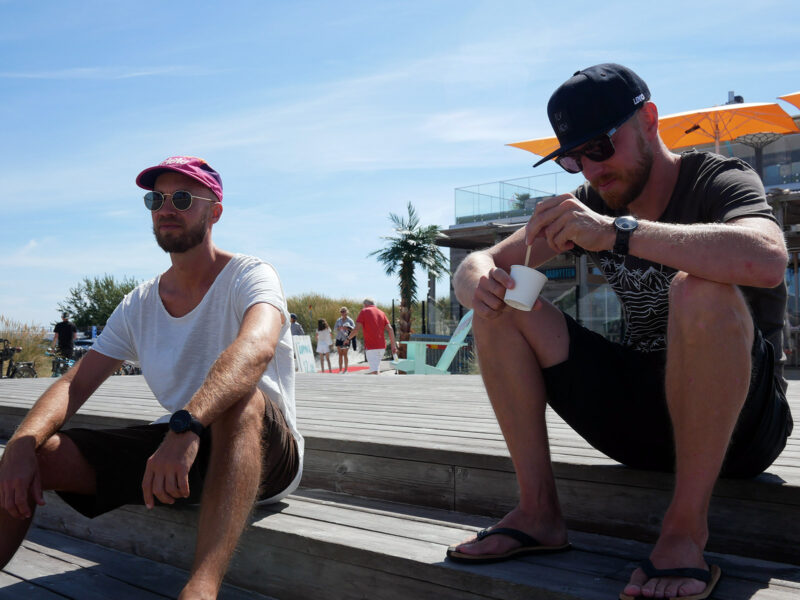 Bjorn and Jonas in Skanor marina.