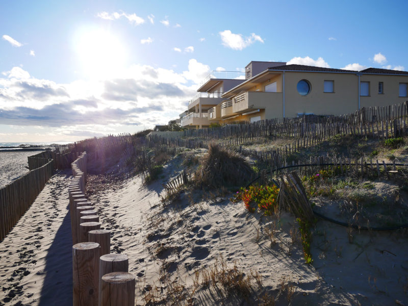 A beach house on the beach in Montpellier, France.