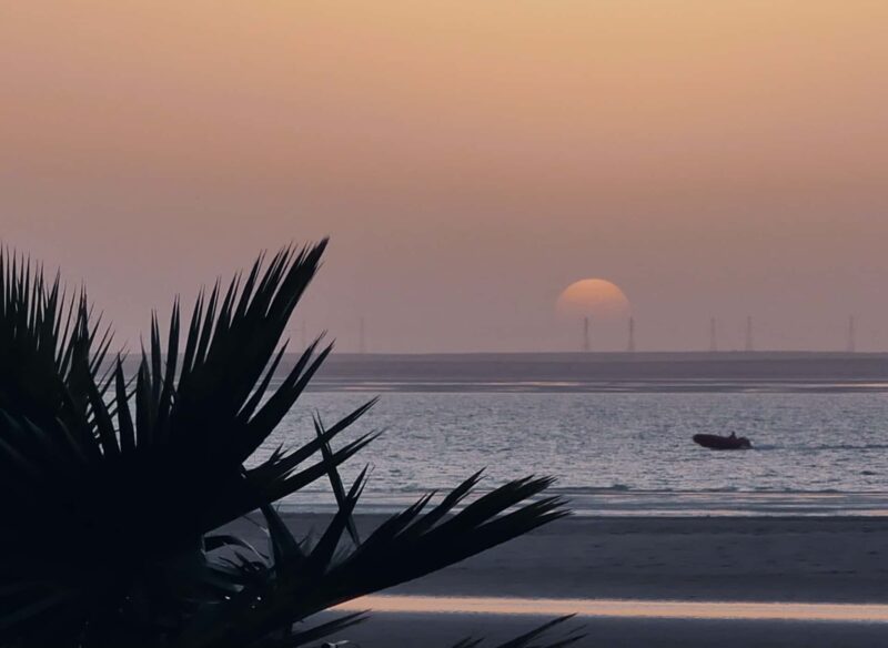 Solnedgång i Dakhla lagunen.