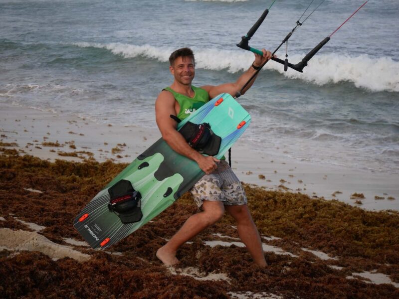 Martin is happy because he's about to go kitesurfing!