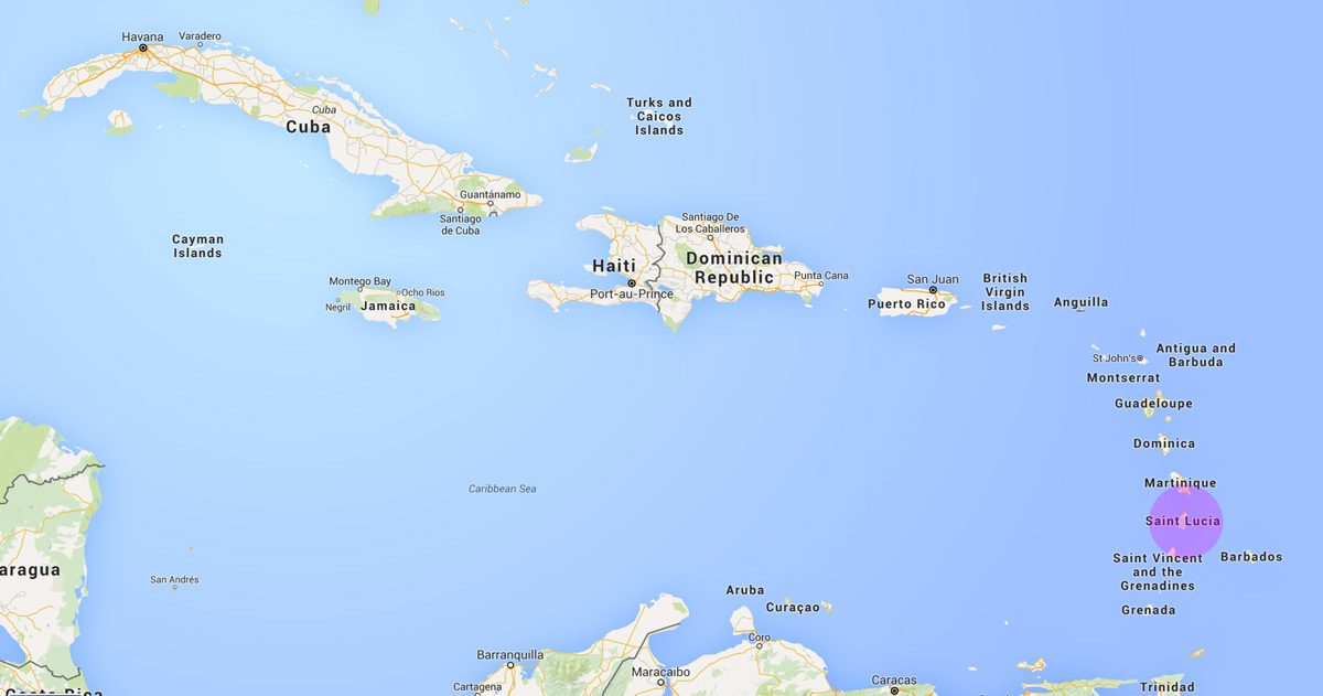 karta över Karibien