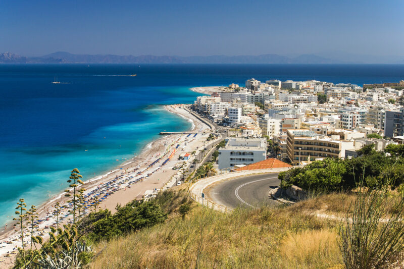 Città di Rodi a Rodi, Grecia. Una delle migliori isole di kitesurf quest'estate.