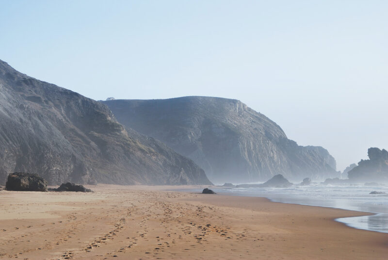 Beach in Portugal. Both surfing and kitesurfing will work here this summer.