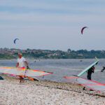 kiters and windsurfers in Portland harbour.